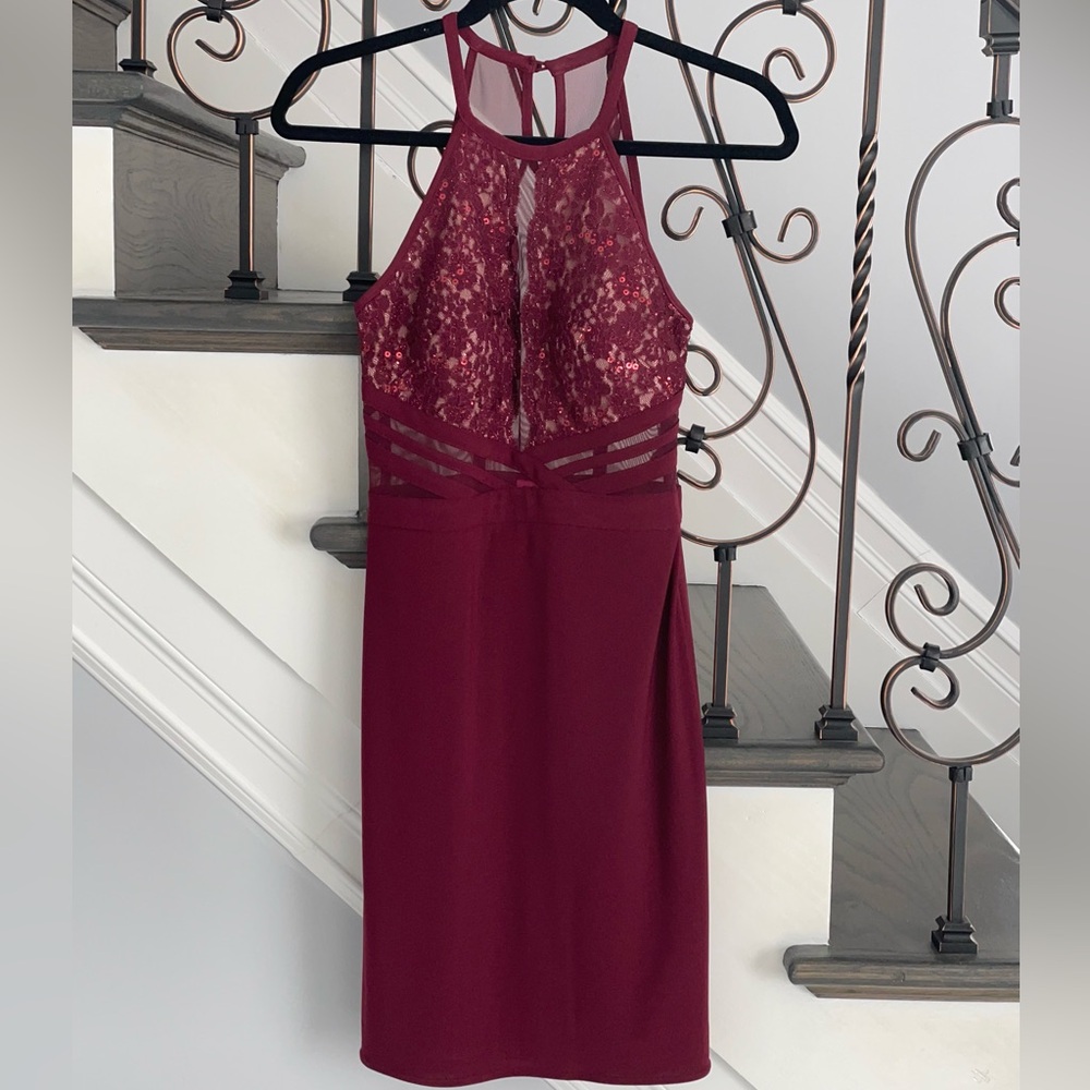 Morgan & Co. Women’s/Junior Burgundy Mini Dress Size 3/4 New